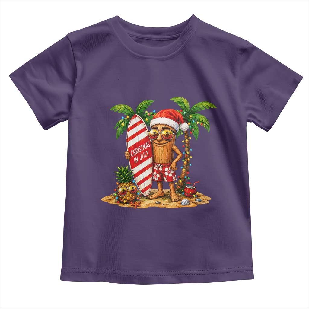 Funny Tung Tung Sahur Christmas In July Toddler T Shirt Beach Party Vacation TS12 Purple Print Your Wear