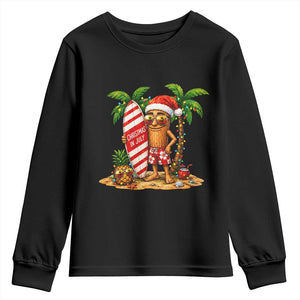 Funny Tung Tung Sahur Christmas In July Youth Sweatshirt Beach Party Vacation TS12 Black Print Your Wear
