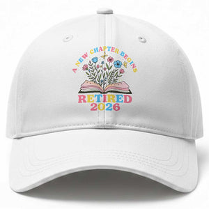 Women Retirement Life Baseball Cap Retired 2026 A New Chapter Begins Floral Book TS12 Print Your Wear