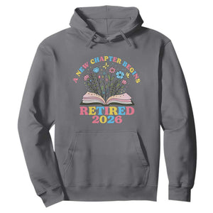 Women Retirement Life Hoodie Retired 2026 A New Chapter Begins Floral Book TS12 Charcoal Print Your Wear