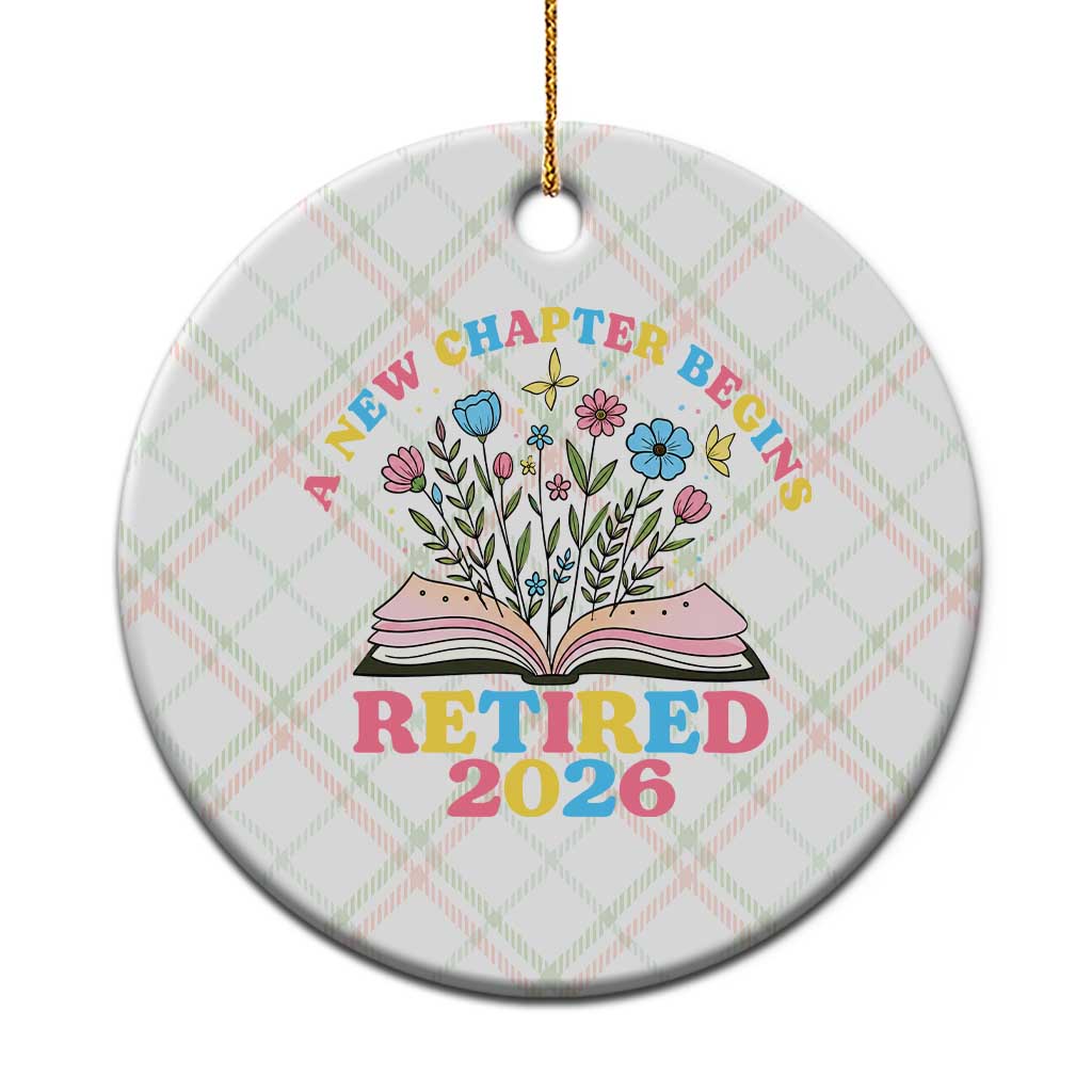 Women Retirement Life Ceramic Ornament Retired 2026 A New Chapter Begins Floral Book TS12 1pc Christmas Plaid Print Your Wear