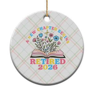 Women Retirement Life Ceramic Ornament Retired 2026 A New Chapter Begins Floral Book TS12 1pc Christmas Plaid Print Your Wear