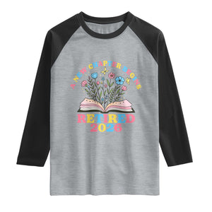 Women Retirement Life Raglan Shirt Retired 2026 A New Chapter Begins Floral Book TS12 Heather Gray Black Print Your Wear