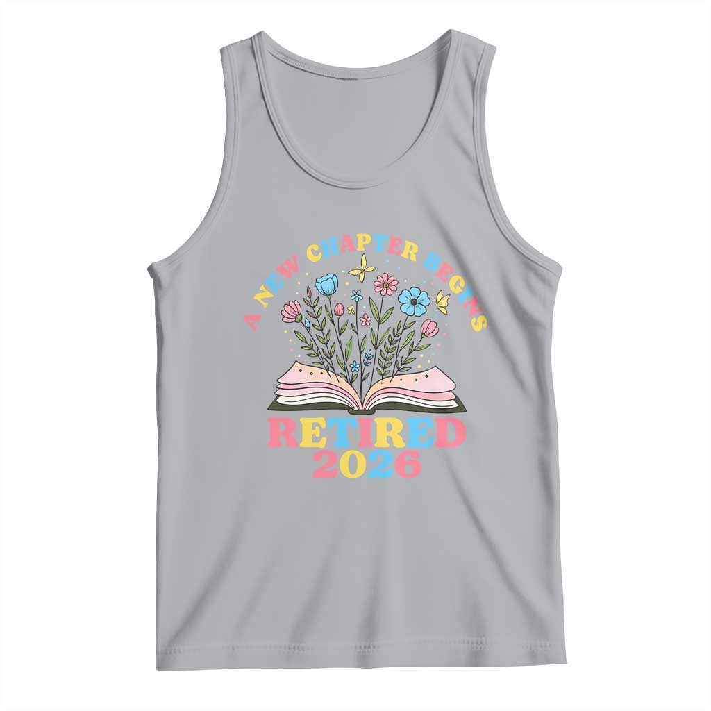 Women Retirement Life Tank Top Retired 2026 A New Chapter Begins Floral Book TS12 Athletic Heather Print Your Wear