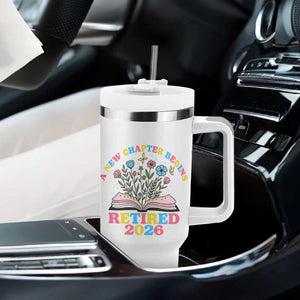 Women Retirement Life Tumbler With Handle Retired 2026 A New Chapter Begins Floral Book TS12 Print Your Wear
