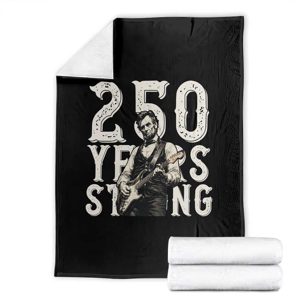 Vintage Abraham Lincoln Playing Guitar Throw Blanket 250 Years Strong