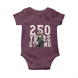 Vintage Abraham Lincoln Playing Guitar Baby Onesie 250 Years Strong TS12 Maroon Print Your Wear