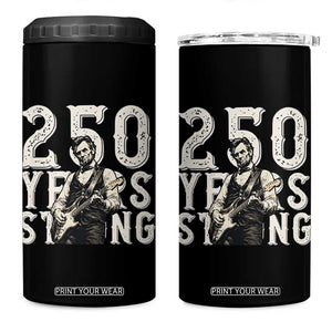 Vintage Abraham Lincoln Playing Guitar 4 in 1 Can Cooler Tumbler 250 Years Strong TS12 One Size: 16 oz Black Print Your Wear