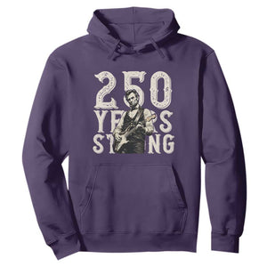 Vintage Abraham Lincoln Playing Guitar Hoodie 250 Years Strong TS12 Purple Print Your Wear
