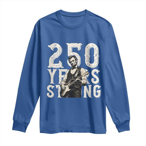 Vintage Abraham Lincoln Playing Guitar Long Sleeve Shirt 250 Years Strong TS12 Royal Blue Print Your Wear