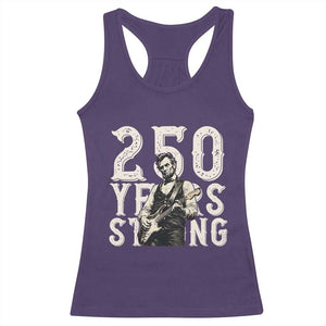 Vintage Abraham Lincoln Playing Guitar Racerback Tank Top 250 Years Strong TS12 Purple Print Your Wear
