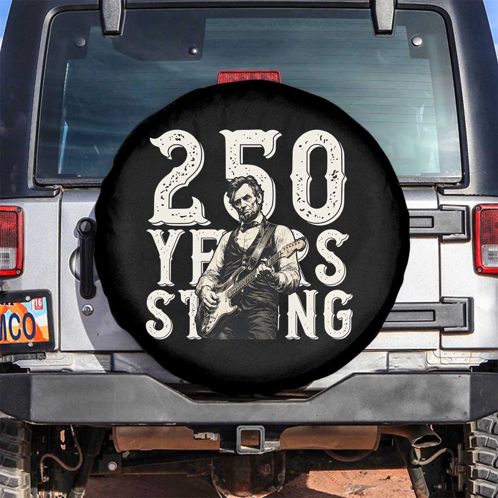 Vintage Abraham Lincoln Playing Guitar Spare Tire Cover 250 Years Strong TS12 No hole Black Print Your Wear