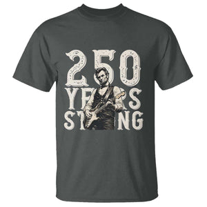 Vintage Abraham Lincoln Playing Guitar T Shirt 250 Years Strong TS12 Dark Heather Print Your Wear
