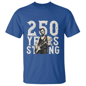 Vintage Abraham Lincoln Playing Guitar T Shirt 250 Years Strong TS12 Royal Blue Print Your Wear