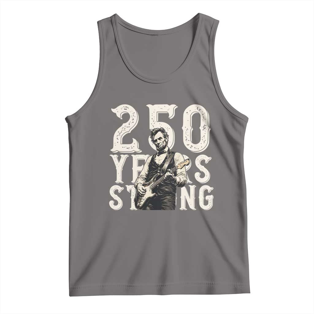 Vintage Abraham Lincoln Playing Guitar Tank Top 250 Years Strong TS12 Deep Heather Print Your Wear