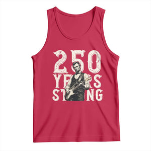 Vintage Abraham Lincoln Playing Guitar Tank Top 250 Years Strong TS12 Red Print Your Wear