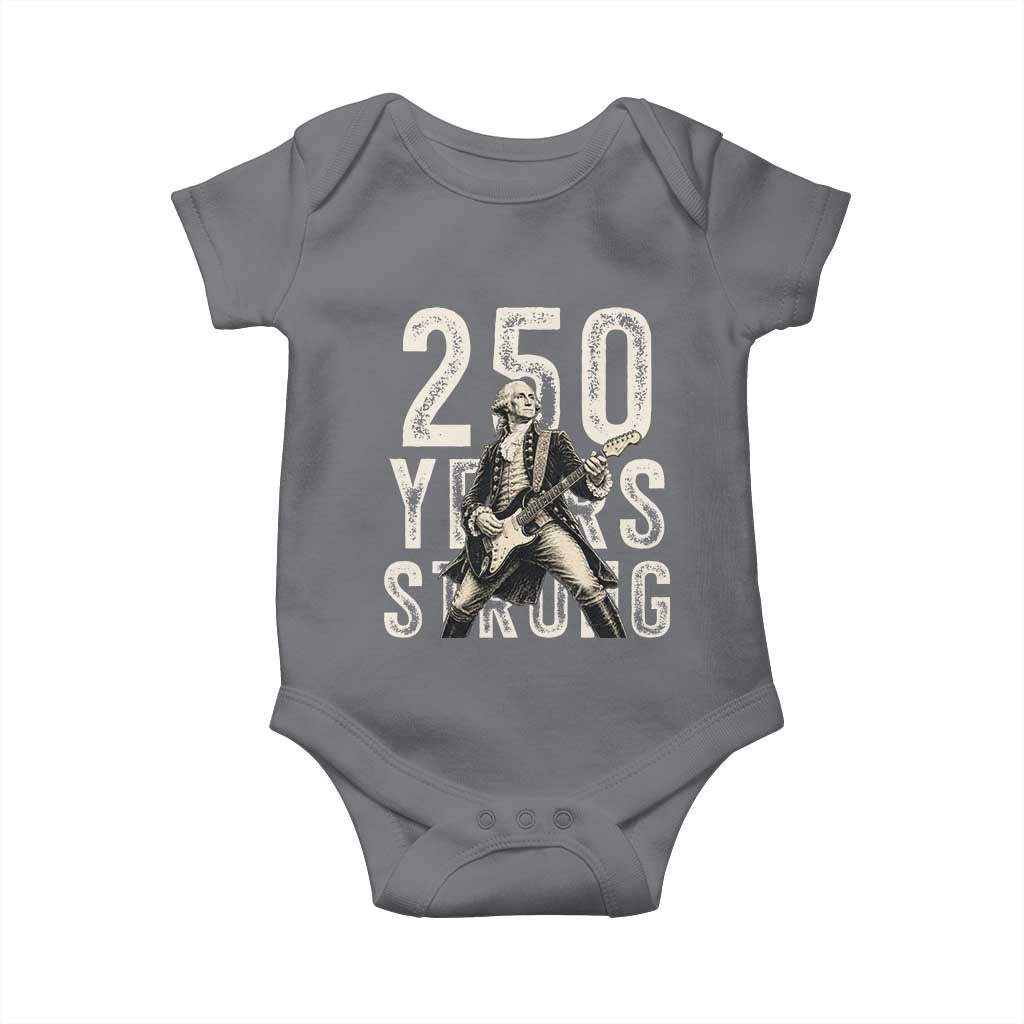 Vintage George Washington Playing Guitar Baby Onesie 250 Years Strong TS12 Charcoal Print Your Wear