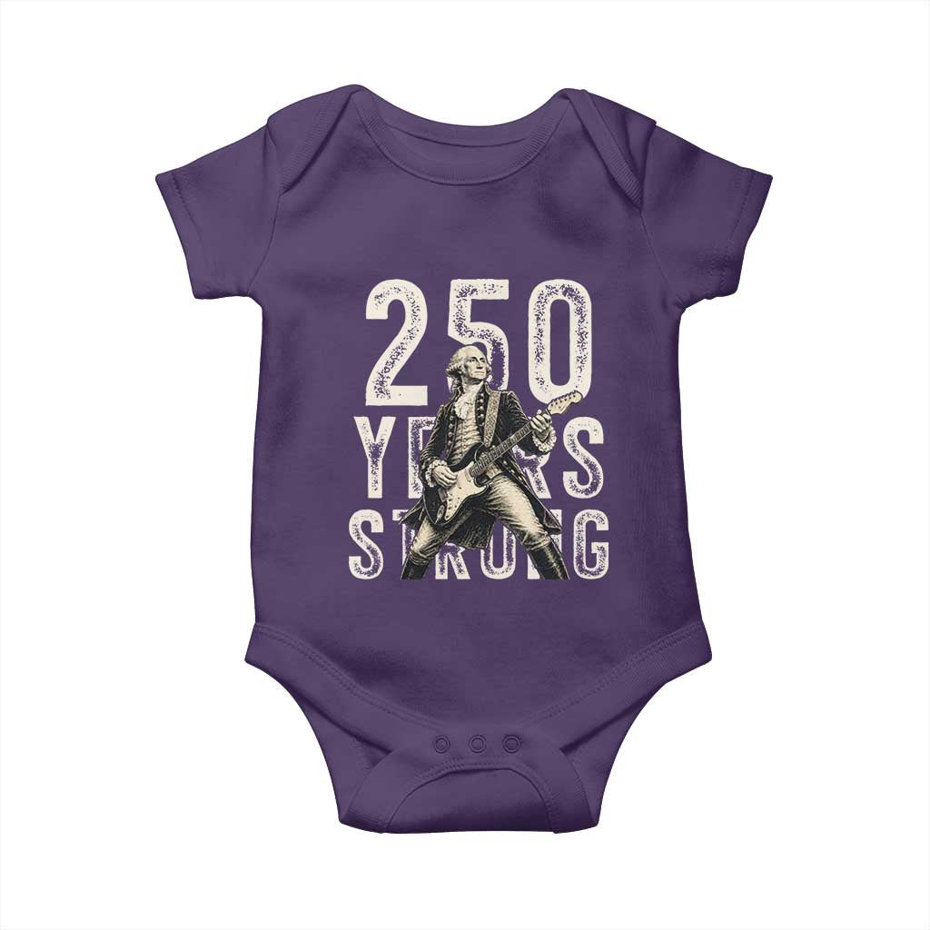 Vintage George Washington Playing Guitar Baby Onesie 250 Years Strong TS12 Purple Print Your Wear