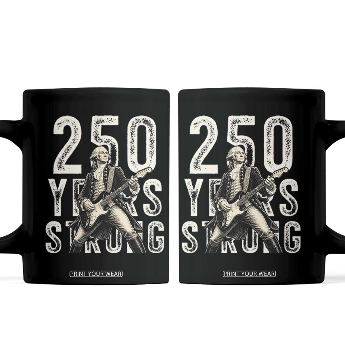 Vintage George Washington Playing Guitar Coffee Mug 250 Years Strong