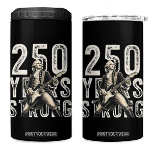 Vintage George Washington Playing Guitar 4 in 1 Can Cooler Tumbler 250 Years Strong TS12 One Size: 16 oz Black Print Your Wear