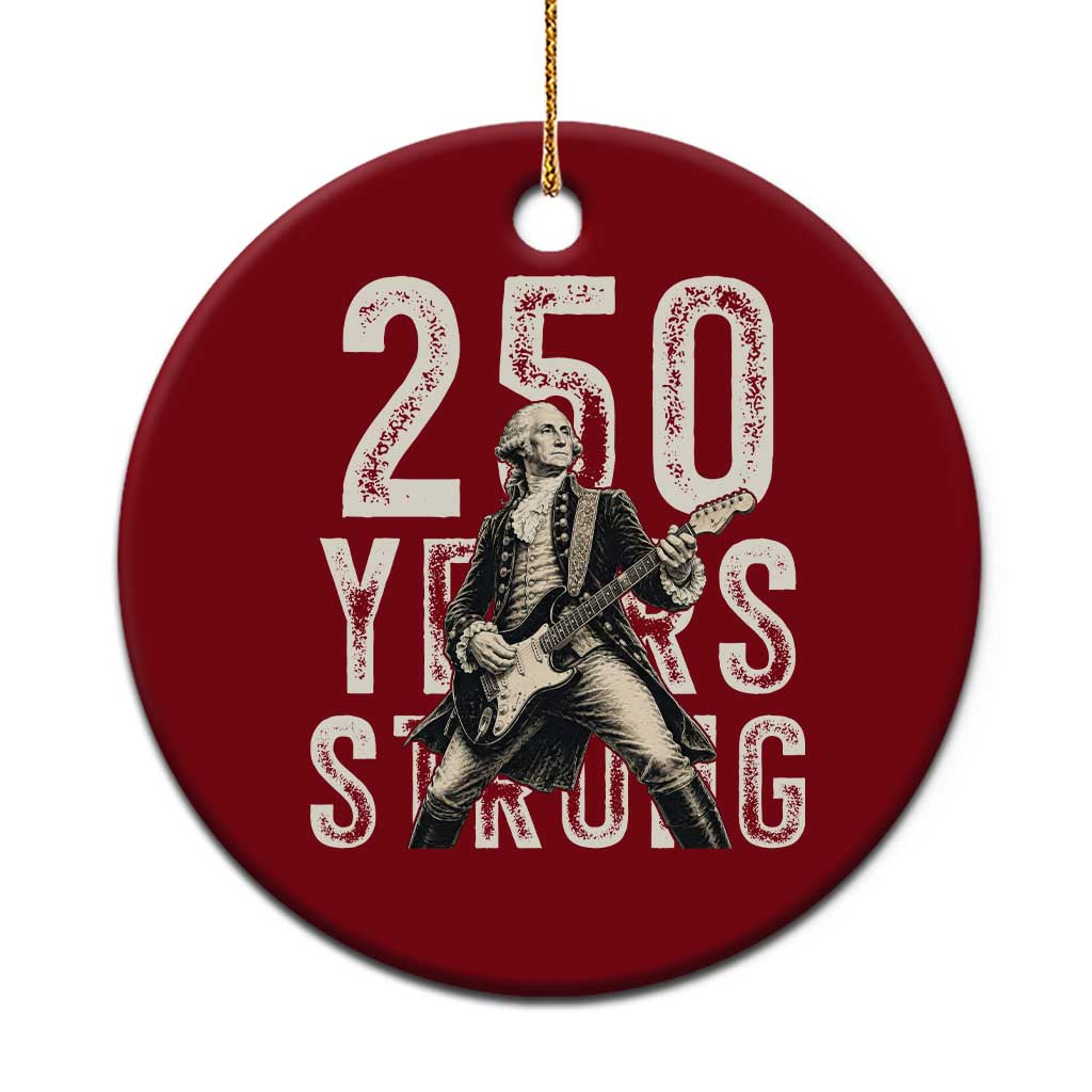 Vintage George Washington Playing Guitar Ceramic Ornament 250 Years Strong TS12 1pc Red Print Your Wear
