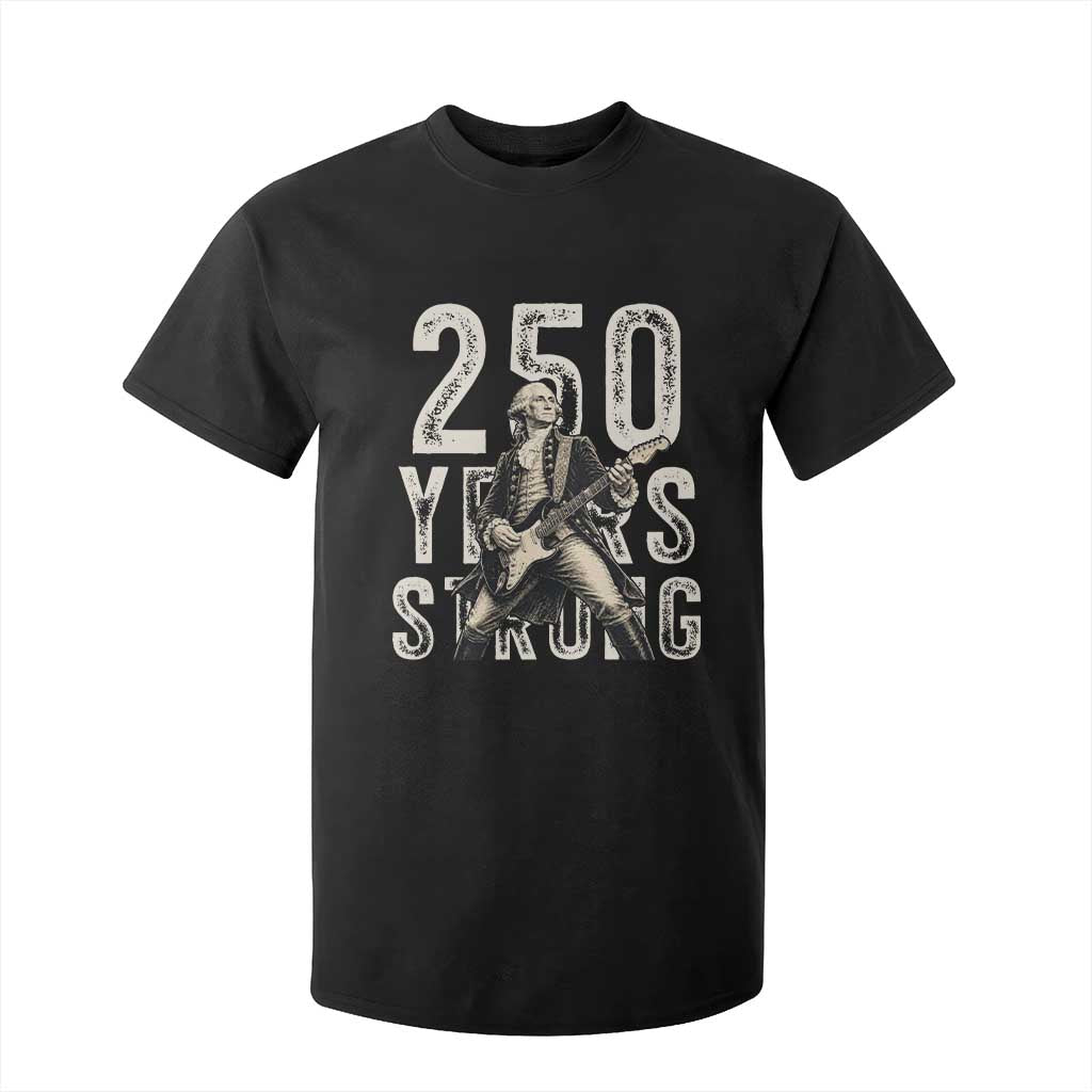 Vintage George Washington Playing Guitar T Shirt For Kid 250 Years Strong TS12 Black Print Your Wear
