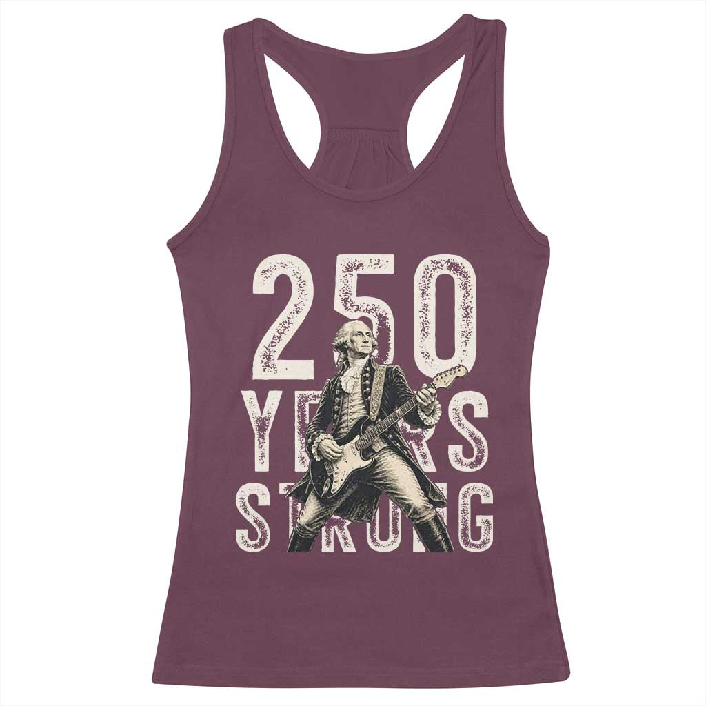 Vintage George Washington Playing Guitar Racerback Tank Top 250 Years Strong