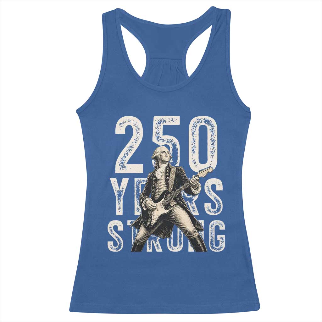 Vintage George Washington Playing Guitar Racerback Tank Top 250 Years Strong