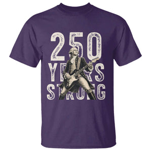 Vintage George Washington Playing Guitar T Shirt 250 Years Strong TS12 Purple Print Your Wear