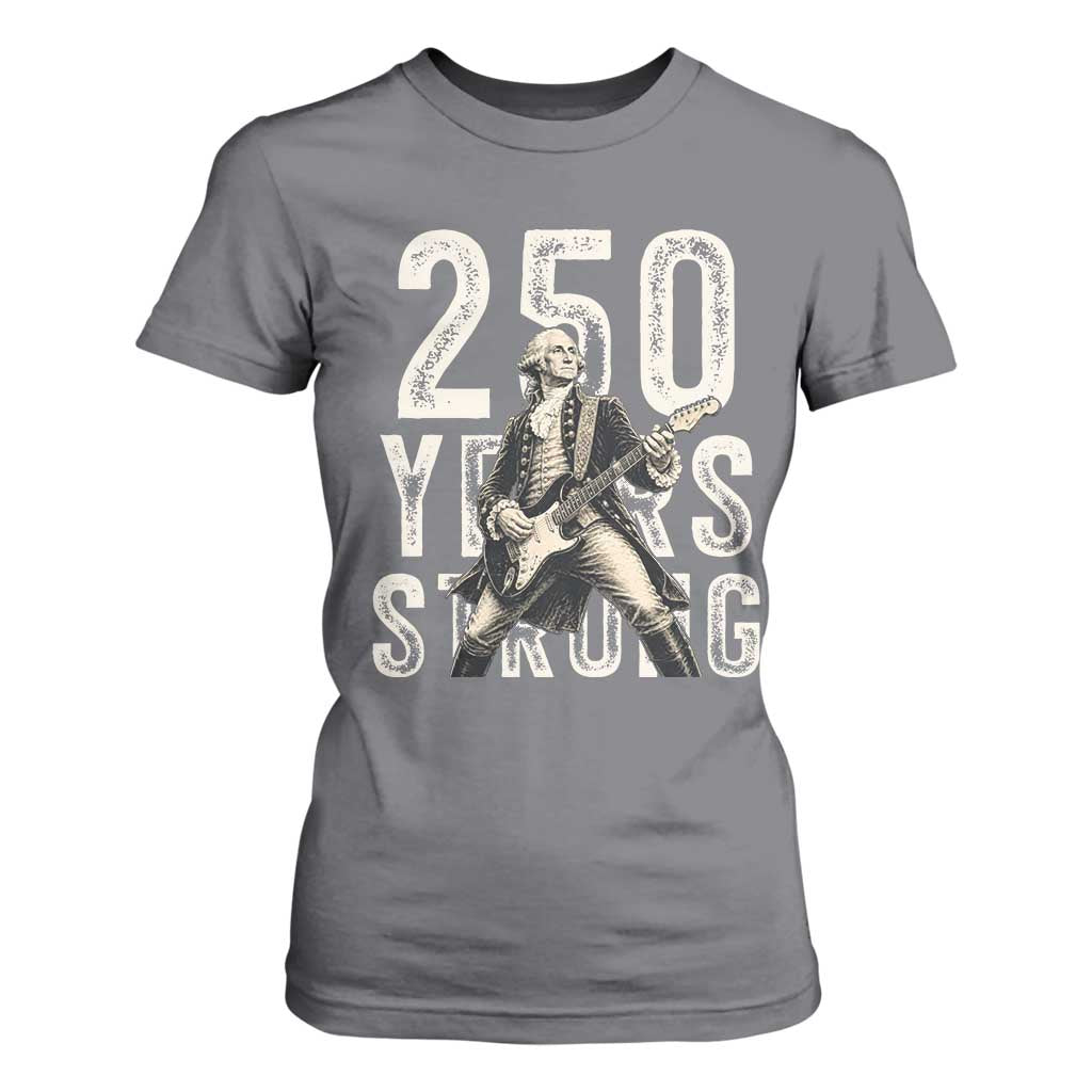 Vintage George Washington Playing Guitar T Shirt For Women 250 Years Strong TS12 Charcoal Print Your Wear