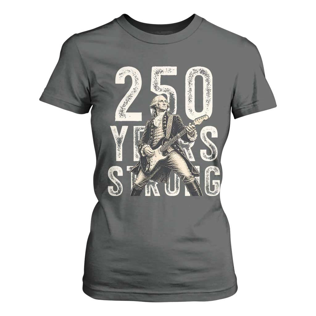 Vintage George Washington Playing Guitar T Shirt For Women 250 Years Strong TS12 Dark Heather Print Your Wear