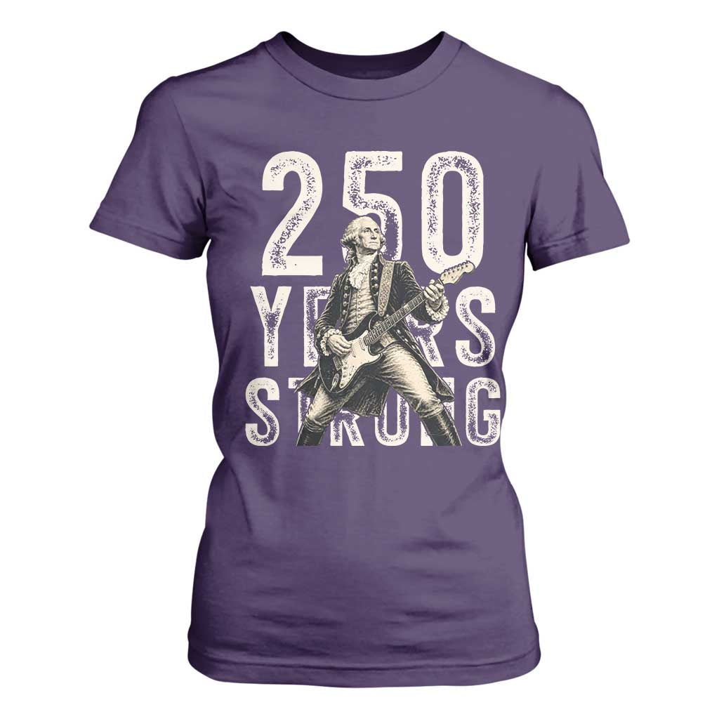 Vintage George Washington Playing Guitar T Shirt For Women 250 Years Strong TS12 Purple Print Your Wear