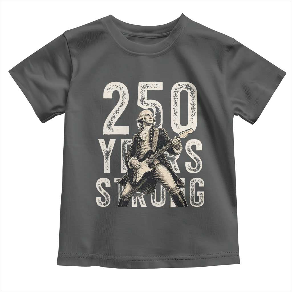 Vintage George Washington Playing Guitar Toddler T Shirt 250 Years Strong TS12 Dark Heather Print Your Wear