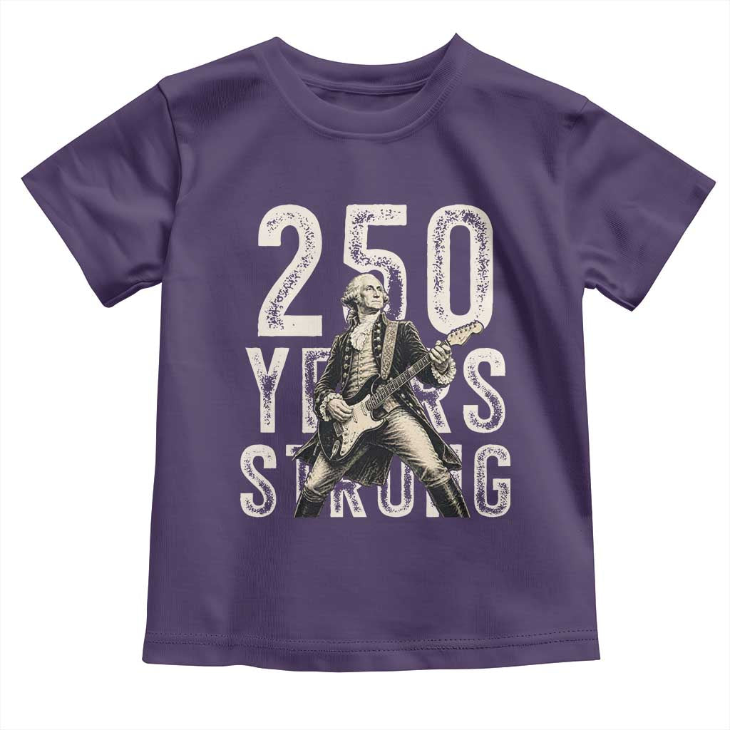 Vintage George Washington Playing Guitar Toddler T Shirt 250 Years Strong TS12 Purple Print Your Wear
