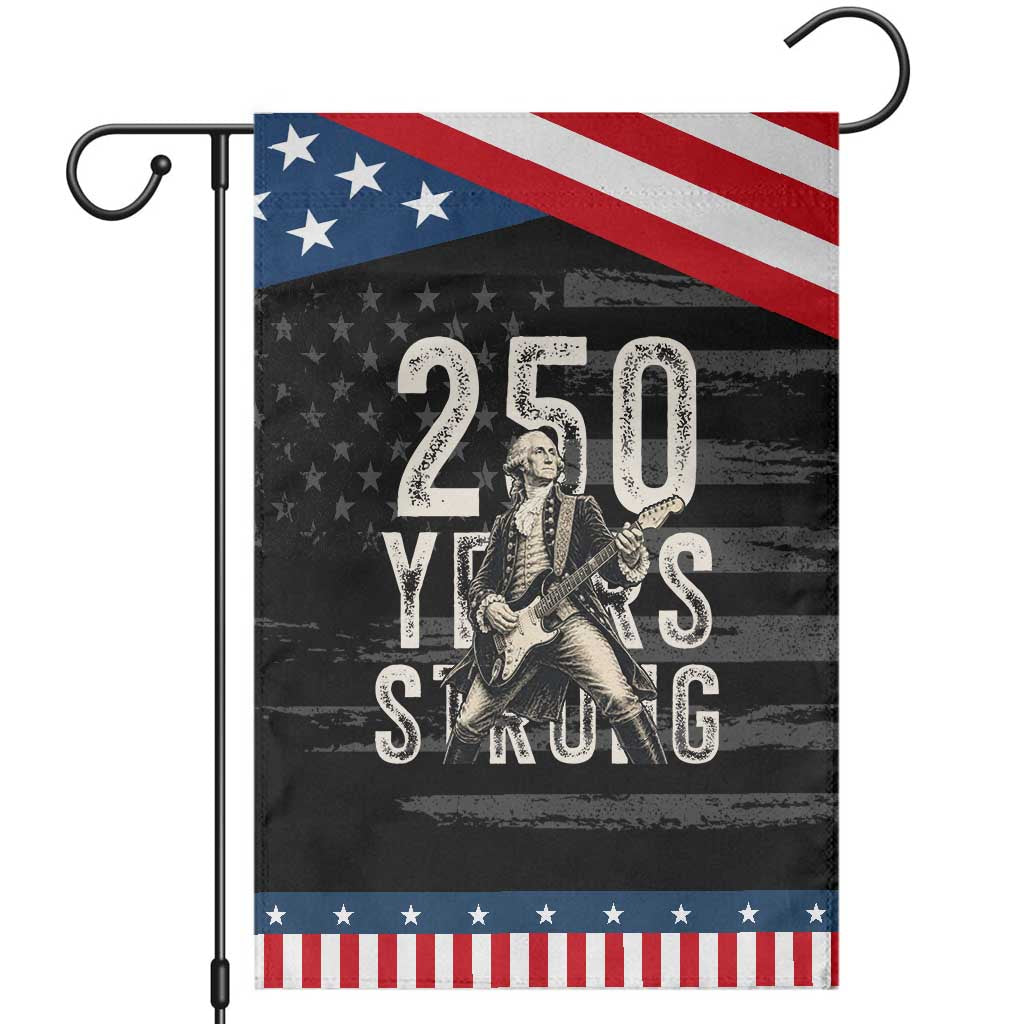 Vintage George Washington Playing Guitar Patriotic Garden Flag 250 Years Strong TS12 Distressed Black Blue Print Your Wear