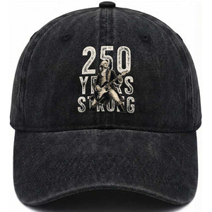 Vintage George Washington Playing Guitar Washed Cotton Baseball Cap 250 Years Strong TS12 Print Your Wear
