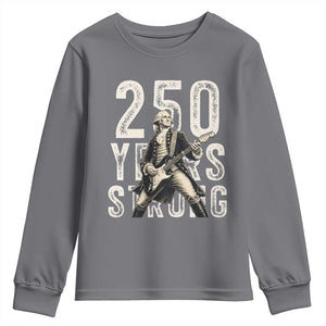 Vintage George Washington Playing Guitar Youth Sweatshirt 250 Years Strong TS12 Charcoal Print Your Wear