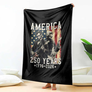 George Washington Abe Lincoln Playing Guitar Throw Blanket USA 250th Anniversary Guitarist Graphic TS12 Print Your Wear