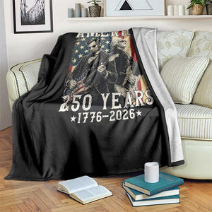 George Washington Abe Lincoln Playing Guitar Throw Blanket USA 250th Anniversary Guitarist Graphic TS12 Print Your Wear