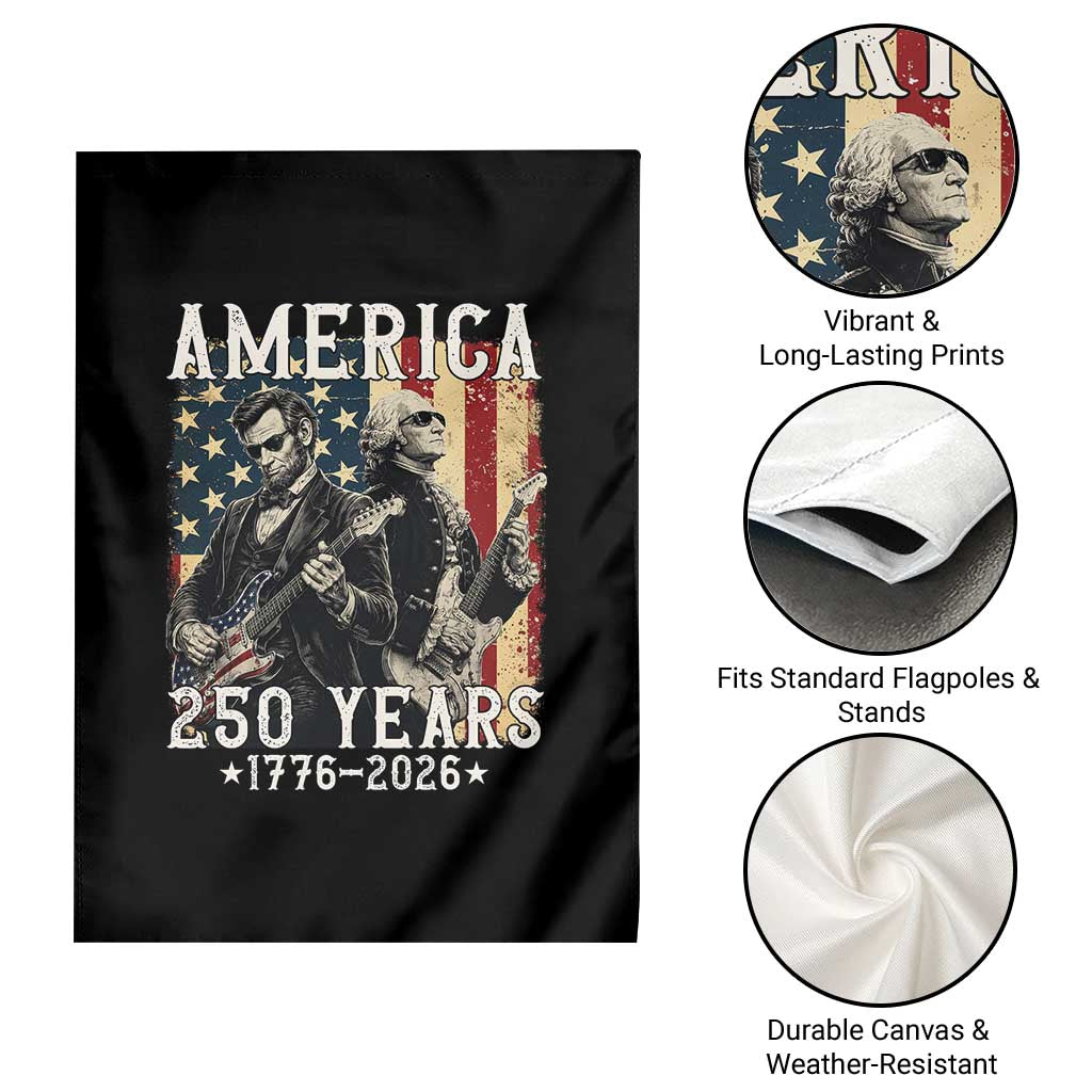 George Washington Abe Lincoln Playing Guitar Garden Flag USA 250th Anniversary Guitarist Graphic TS12 Print Your Wear