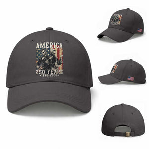 George Washington Abe Lincoln Playing Guitar Baseball Cap USA 250th Anniversary Guitarist Graphic TS12 Baseball Cap Universal Fit Dark Gray Print Your Wear
