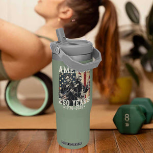 George Washington Abe Lincoln Playing Guitar Flip Straw Tumbler USA 250th Anniversary Guitarist Graphic TS12 One Size: 30 oz Moss Green Print Your Wear
