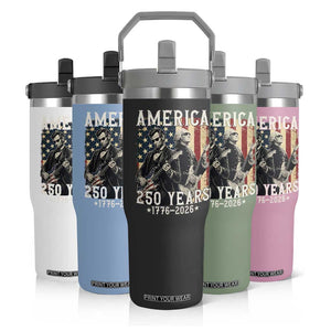 George Washington Abe Lincoln Playing Guitar Flip Straw Tumbler USA 250th Anniversary Guitarist Graphic TS12 Print Your Wear