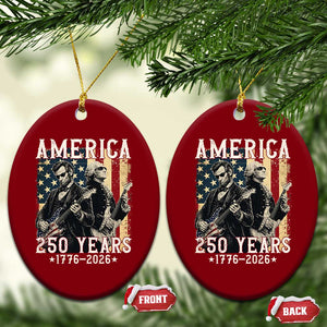 George Washington Abe Lincoln Playing Guitar Ceramic Ornament USA 250th Anniversary Guitarist Graphic TS12 Print Your Wear