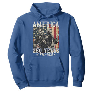 George Washington Abe Lincoln Playing Guitar Hoodie USA 250th Anniversary Guitarist Graphic TS12 Royal Blue Print Your Wear