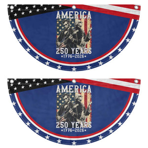 George Washington Abe Lincoln Playing Guitar Patriotic Fan Flag USA 250th Anniversary Guitarist Graphic