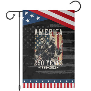 George Washington Abe Lincoln Playing Guitar Patriotic Garden Flag USA 250th Anniversary Guitarist Graphic