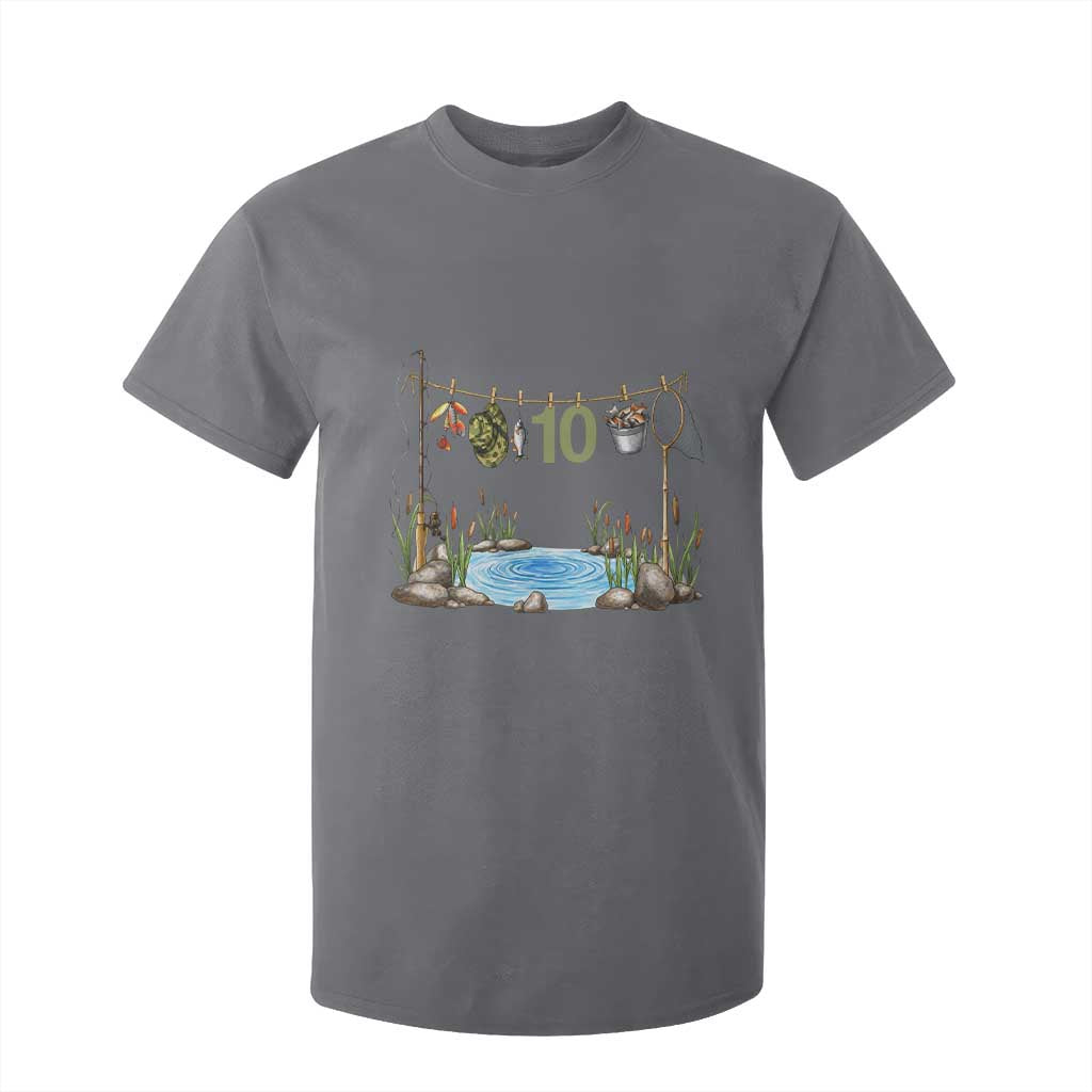 10th Birthday Fishing T Shirt For Kid Fisherman Birthday Party Gift