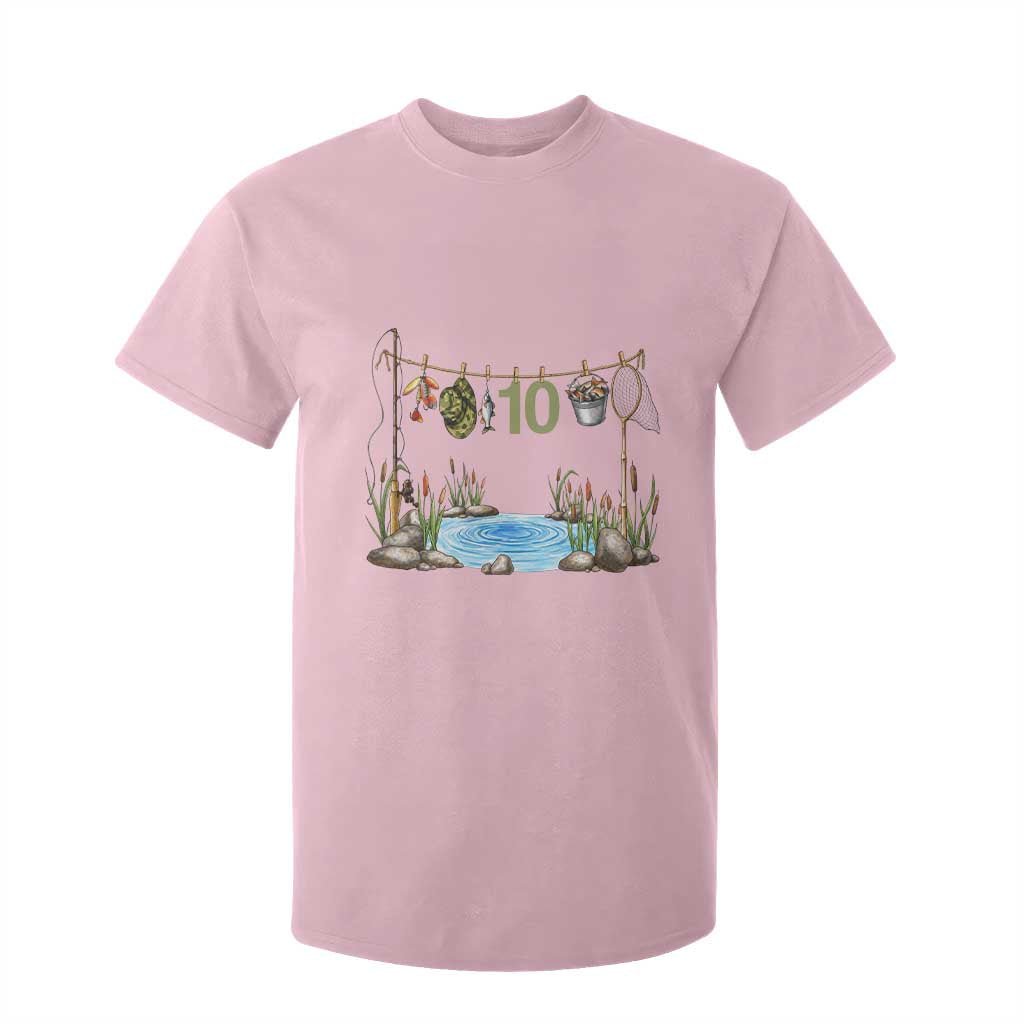 10th Birthday Fishing T Shirt For Kid Fisherman Birthday Party Gift
