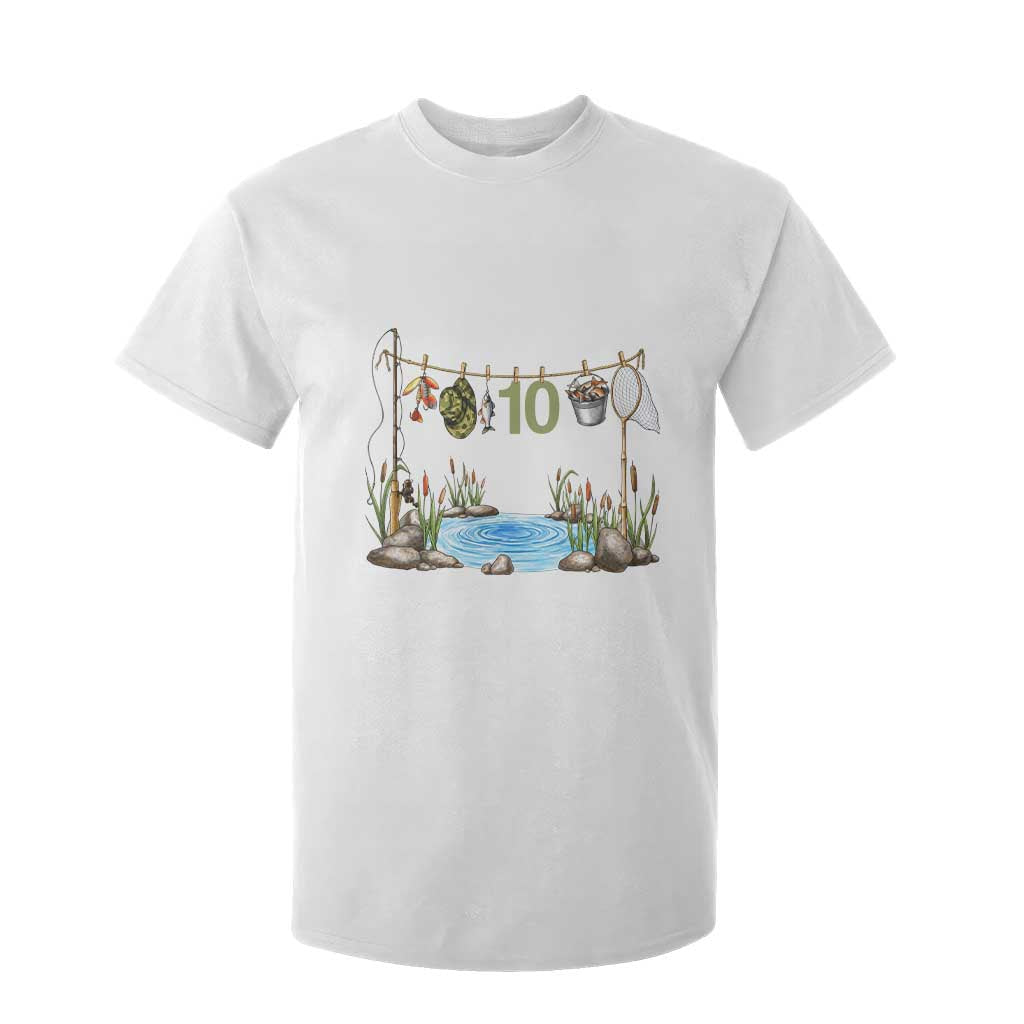 10th Birthday Fishing T Shirt For Kid Fisherman Birthday Party Gift